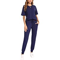 Irevial Conjunto Chandal Mujer Verano Conjunto de Camiseta de Manga Corta y Pantalones con Cordón y Bolsillo Ropa…